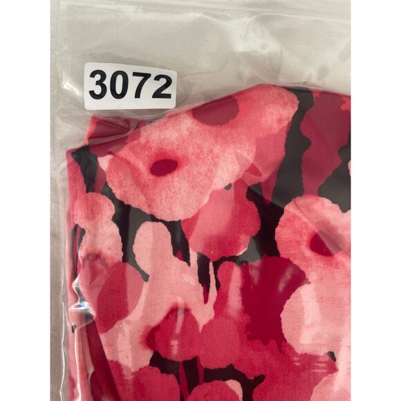 Jones New York Pink Floral Fit Flare Dress 12 V-Neck Back Cutout Summer Party‎ - Picture 15 of 16